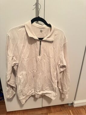 Uniqlo Men's Zip-Up Pullover - Cream